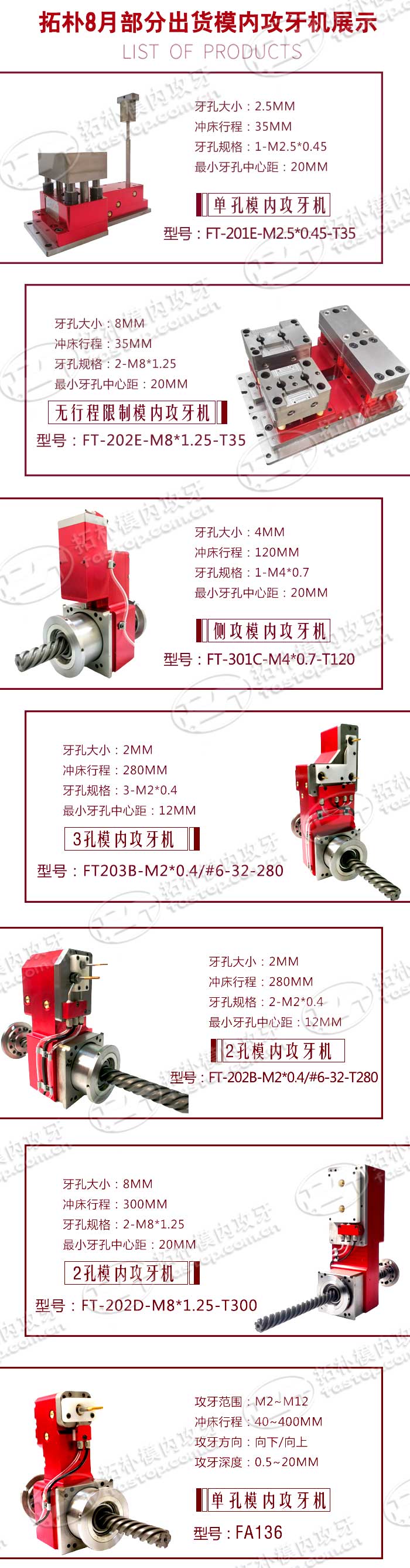 拓樸出貨模內(nèi)攻牙機展示