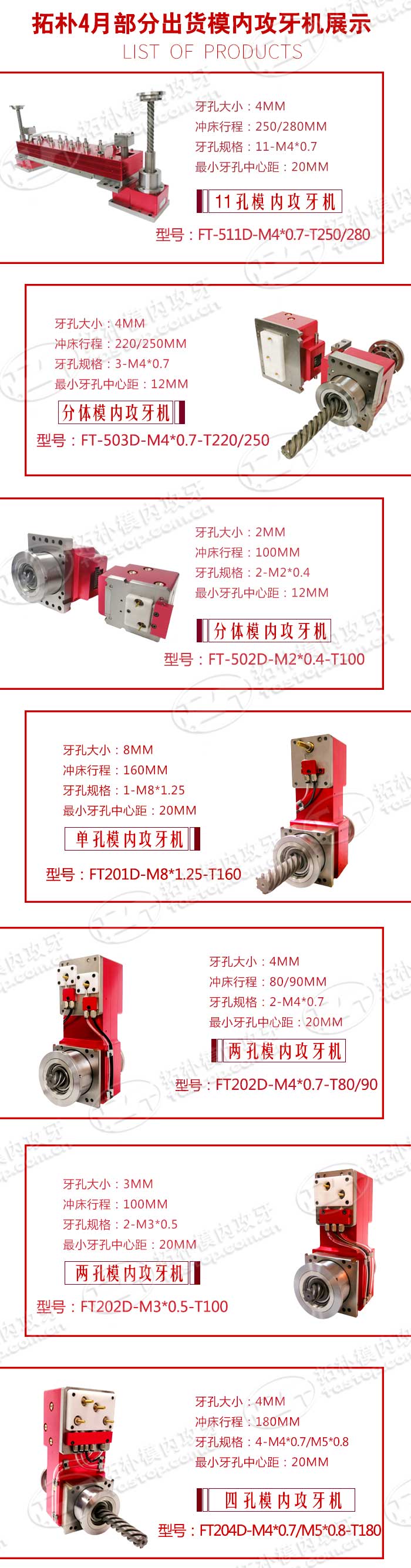 拓樸模內(nèi)攻牙機(jī)出貨展示